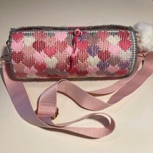 Pink Heart Cylinder Women Crossbody Bag